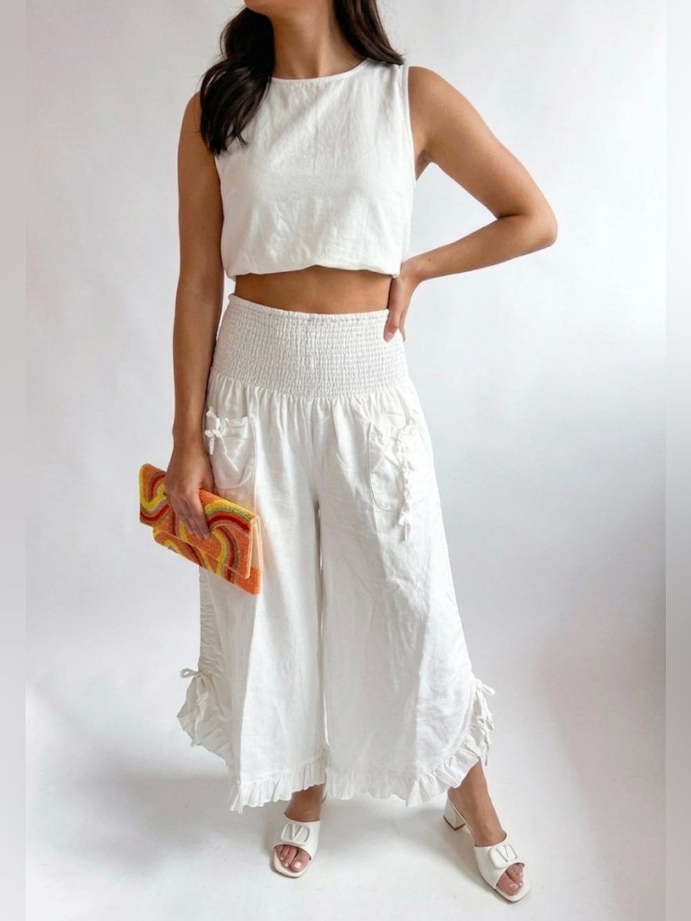 Catwalk Studio Lagenlook Boho Linen-Blend Pants - Small
